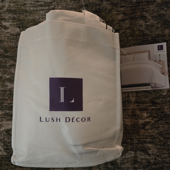 Lush Decor Hampton Embroidered Edge Cotton 3 Piece Duvet Cover Set King B&W - Picture 6 of 11